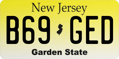 NJ license plate B69GED