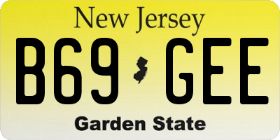 NJ license plate B69GEE