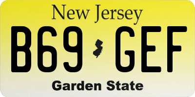 NJ license plate B69GEF