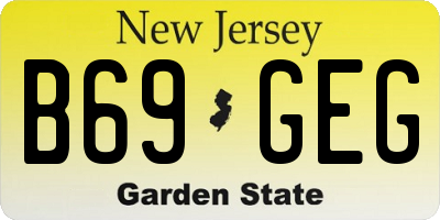 NJ license plate B69GEG
