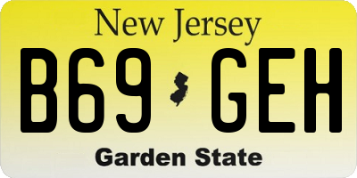 NJ license plate B69GEH