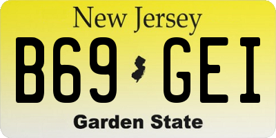 NJ license plate B69GEI