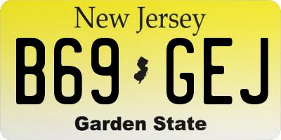 NJ license plate B69GEJ