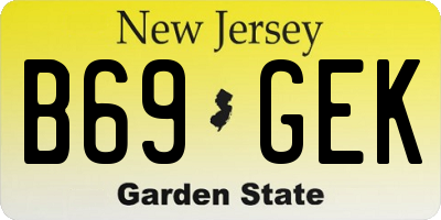 NJ license plate B69GEK