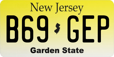 NJ license plate B69GEP