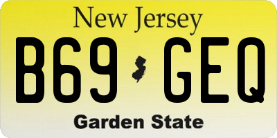 NJ license plate B69GEQ