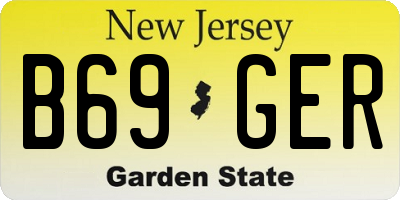 NJ license plate B69GER