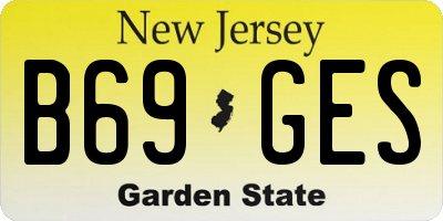 NJ license plate B69GES