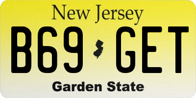 NJ license plate B69GET