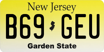 NJ license plate B69GEU