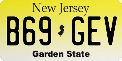 NJ license plate B69GEV