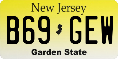 NJ license plate B69GEW