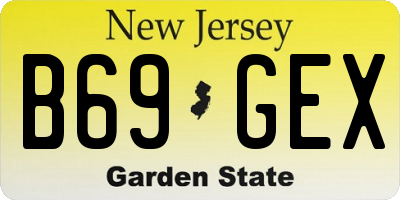 NJ license plate B69GEX