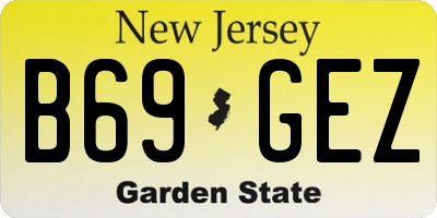 NJ license plate B69GEZ