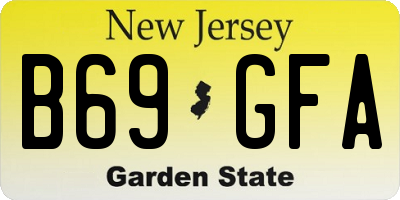 NJ license plate B69GFA