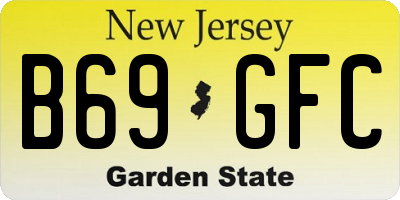 NJ license plate B69GFC