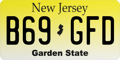 NJ license plate B69GFD