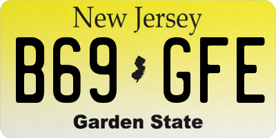NJ license plate B69GFE