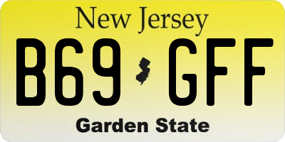 NJ license plate B69GFF