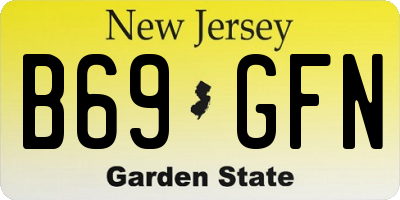 NJ license plate B69GFN