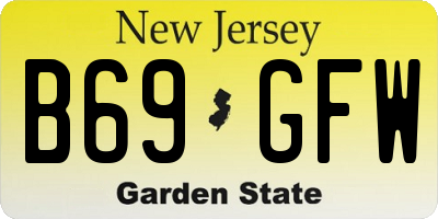 NJ license plate B69GFW