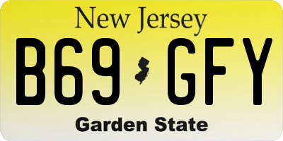 NJ license plate B69GFY