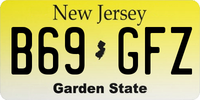 NJ license plate B69GFZ