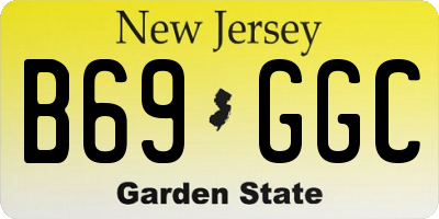 NJ license plate B69GGC