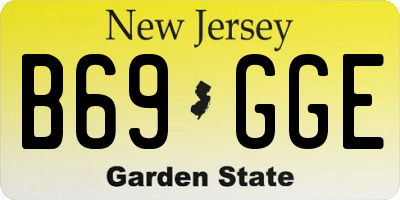 NJ license plate B69GGE