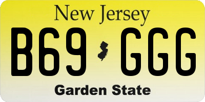 NJ license plate B69GGG