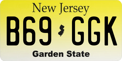 NJ license plate B69GGK