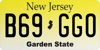 NJ license plate B69GGO