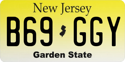 NJ license plate B69GGY