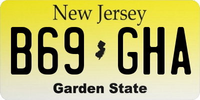 NJ license plate B69GHA