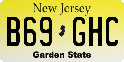 NJ license plate B69GHC