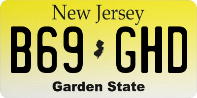 NJ license plate B69GHD