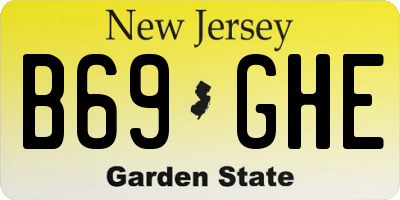 NJ license plate B69GHE