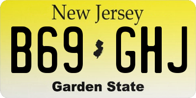 NJ license plate B69GHJ