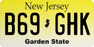 NJ license plate B69GHK
