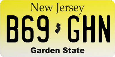 NJ license plate B69GHN