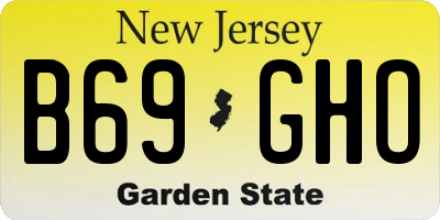 NJ license plate B69GHO