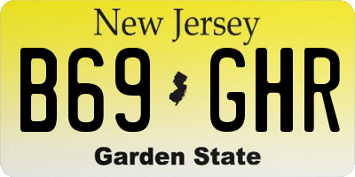 NJ license plate B69GHR