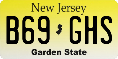 NJ license plate B69GHS