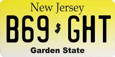 NJ license plate B69GHT