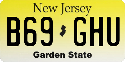 NJ license plate B69GHU