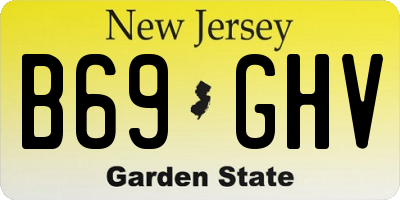 NJ license plate B69GHV