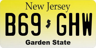 NJ license plate B69GHW