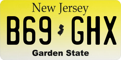 NJ license plate B69GHX