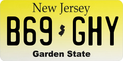 NJ license plate B69GHY