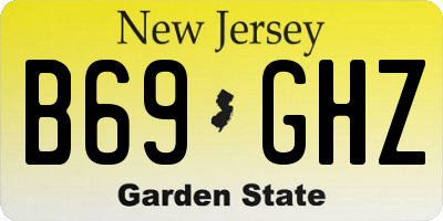 NJ license plate B69GHZ